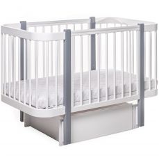 Дитяче ліжечко з ящиком Deson Svitanok White-grey